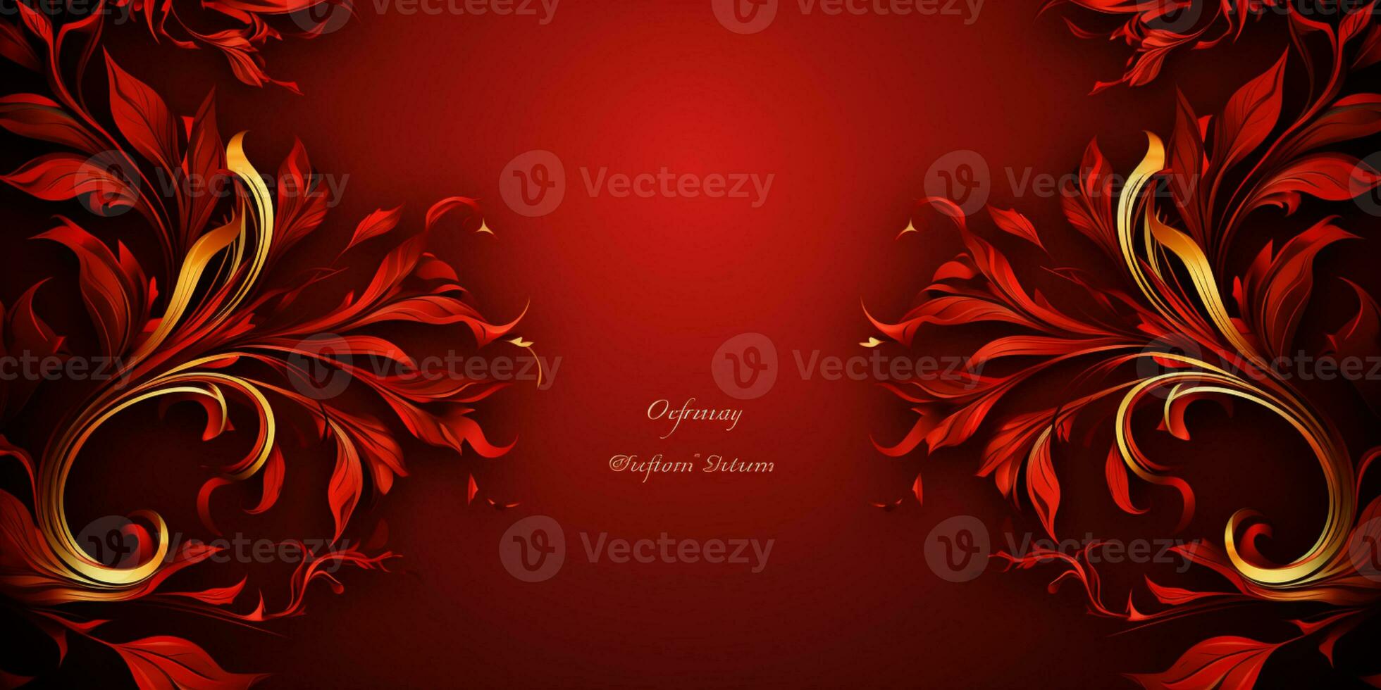 Abstract Shiny Luxury Frame, Red and Gold Color, Premium gift design, Party, invitation card, copy space for text, word, AI Generative photo