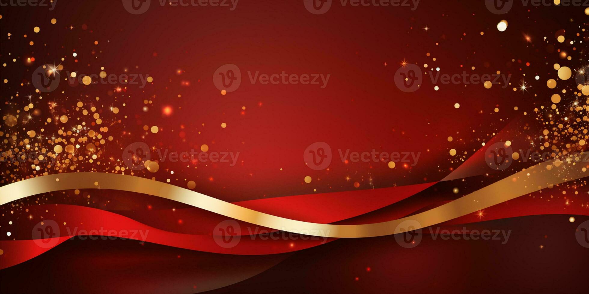 Abstract Shiny Luxury Frame, Red and Gold Color, Premium gift design, Party, invitation card, copy space for text, word, AI Generative photo