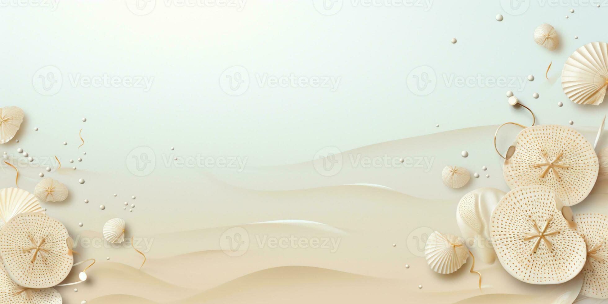 Abstract Beach Frame, beach Color palette, Premium gift design, Party, invitation card, copy space for text, word, AI Generative photo