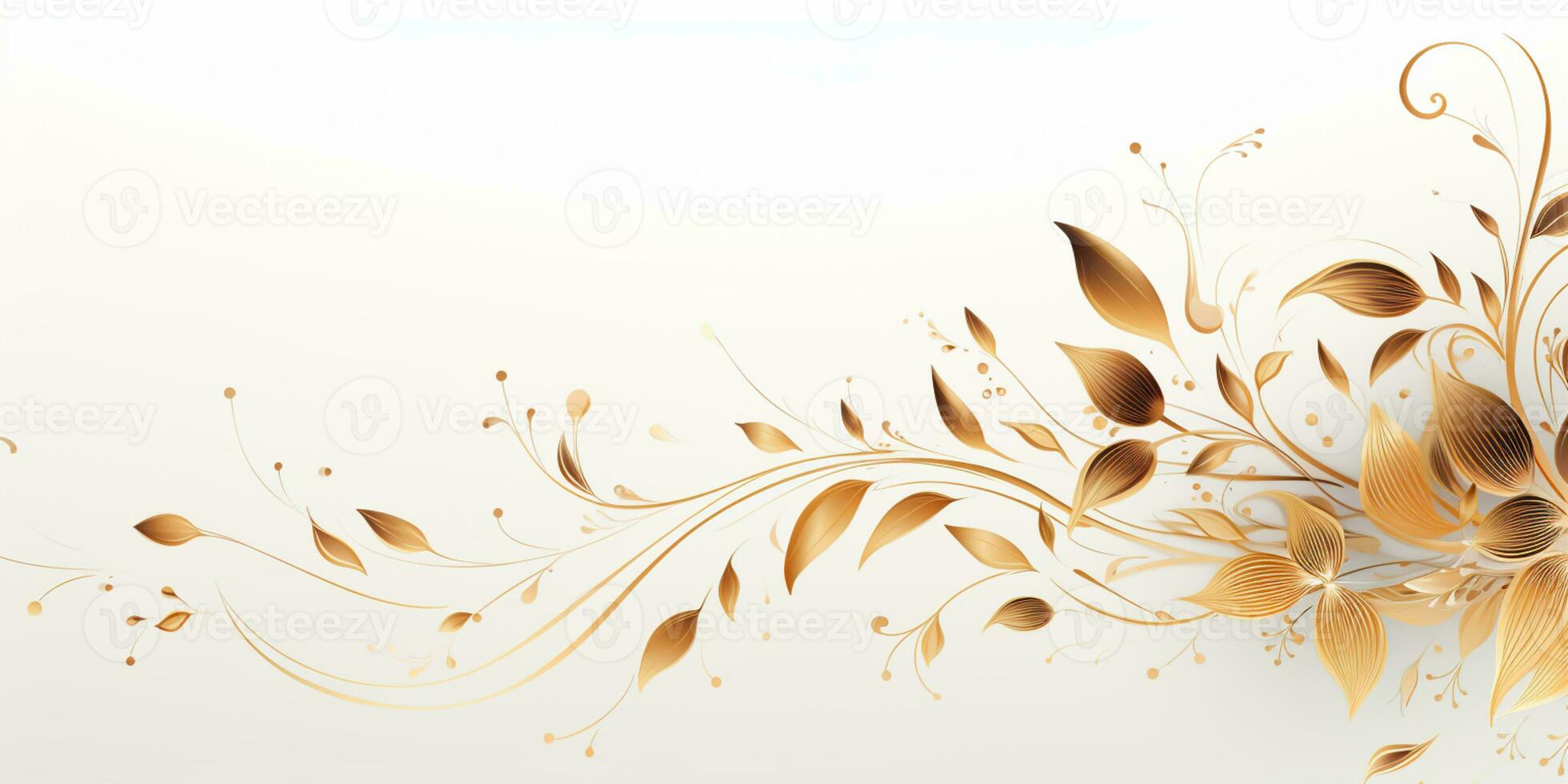 Abstract Shiny Luxury Frame, Gold Color on white background, Premium gift design, Party, invitation card, copy space for text, word, AI Generative photo