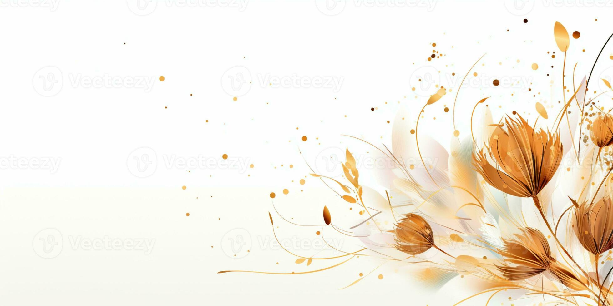 Abstract Shiny Luxury Frame, Gold Color on white background, Premium gift design, Party, invitation card, copy space for text, word, AI Generative photo