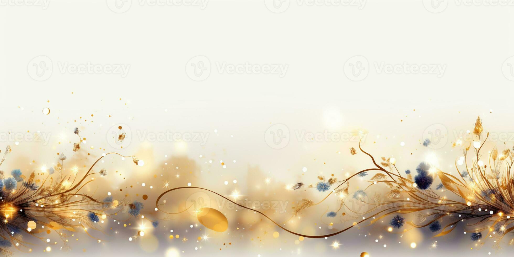 Abstract Shiny Luxury Frame, Gold Color on white background, Premium gift design, Party, invitation card, copy space for text, word, AI Generative photo