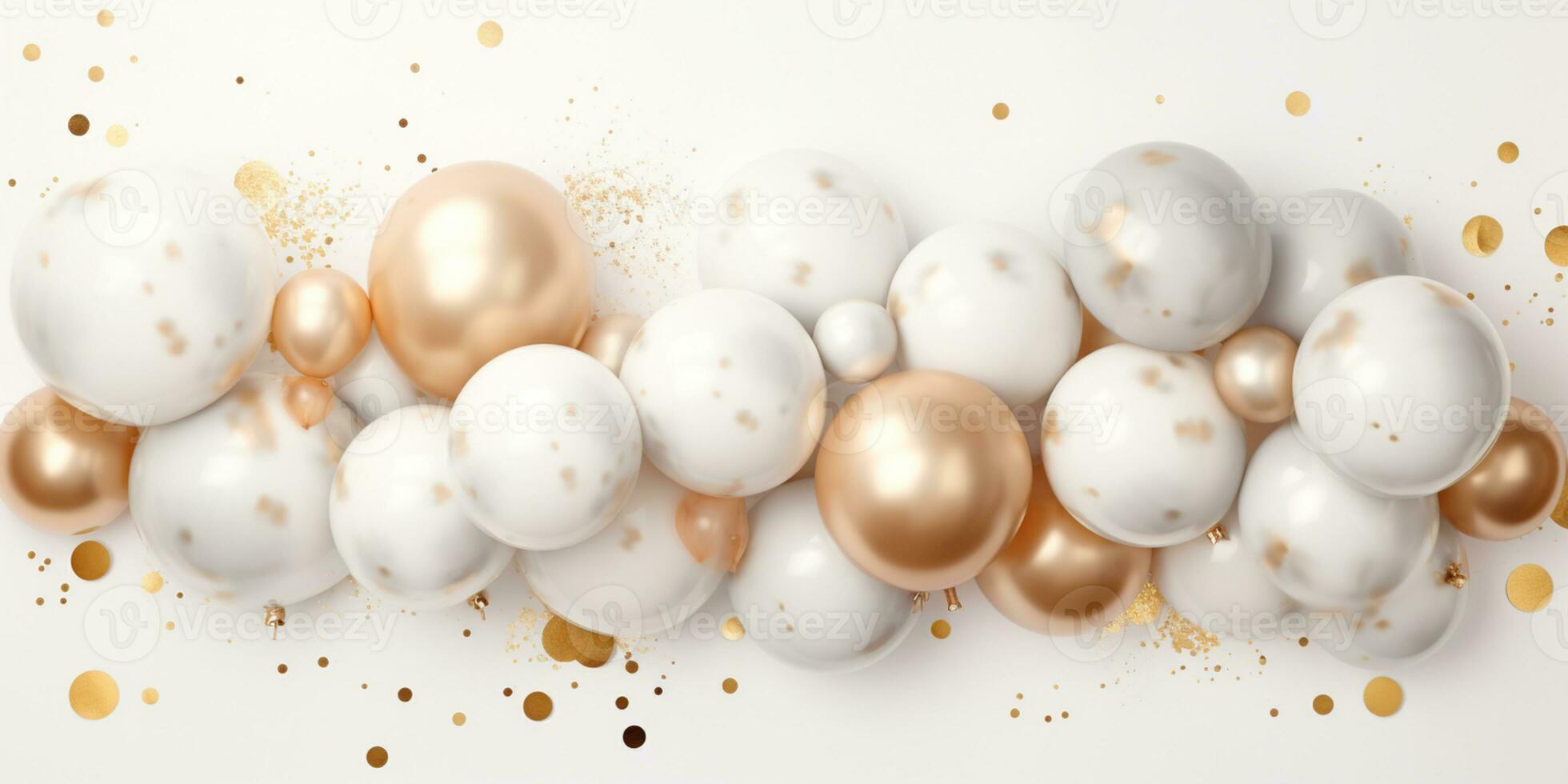Abstract Shiny Luxury Frame, Gold Color on white background, Premium gift design, Party, invitation card, copy space for text, word, AI Generative photo