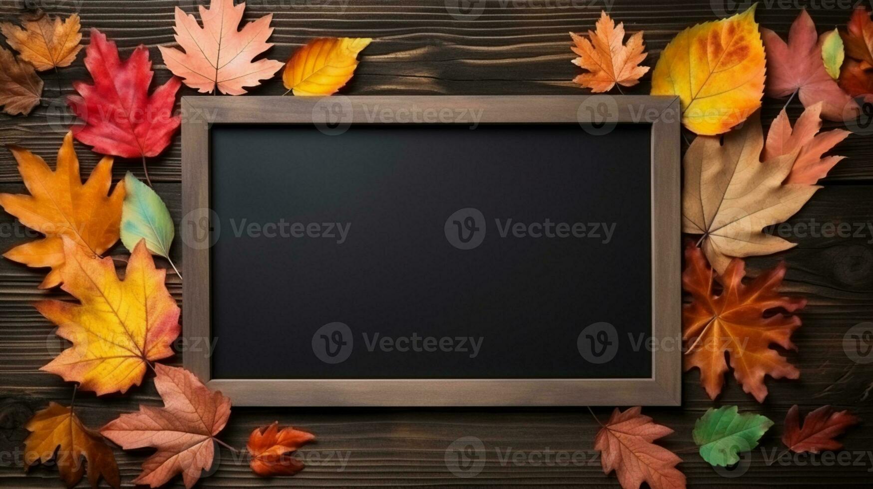 Blank black chalkboard, School education, back to school concept, AI Generative photo