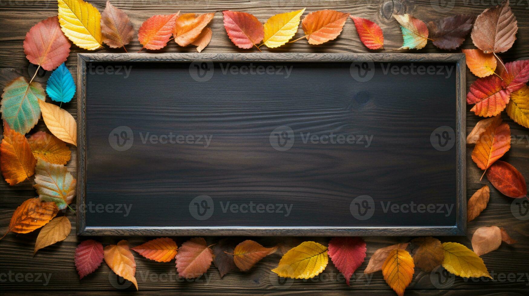 Blank black chalkboard, School education, back to school concept, AI Generative photo