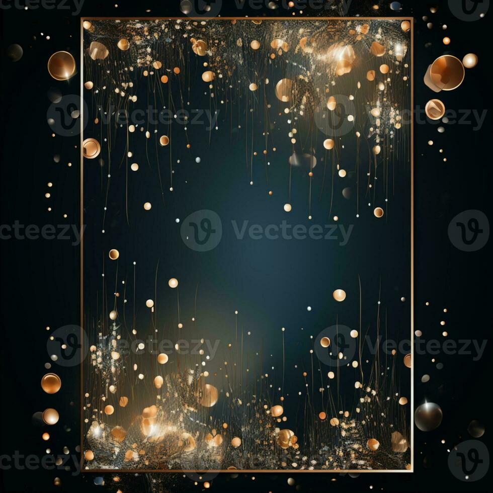 Luxury Frame Premium Party invitation card design, copy space for text, word, AI Generative photo