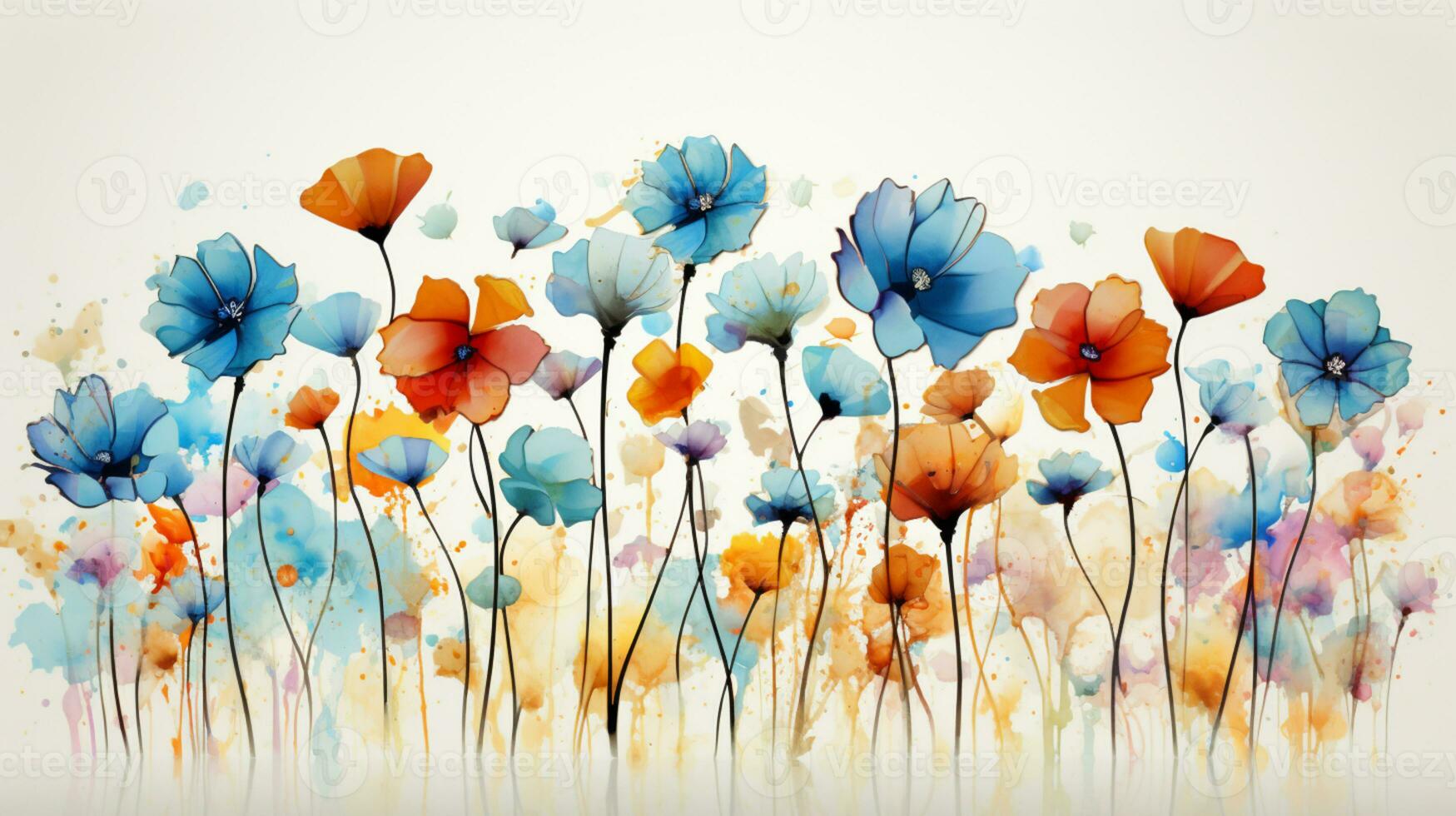 Colorful flower on background, AI Generative photo