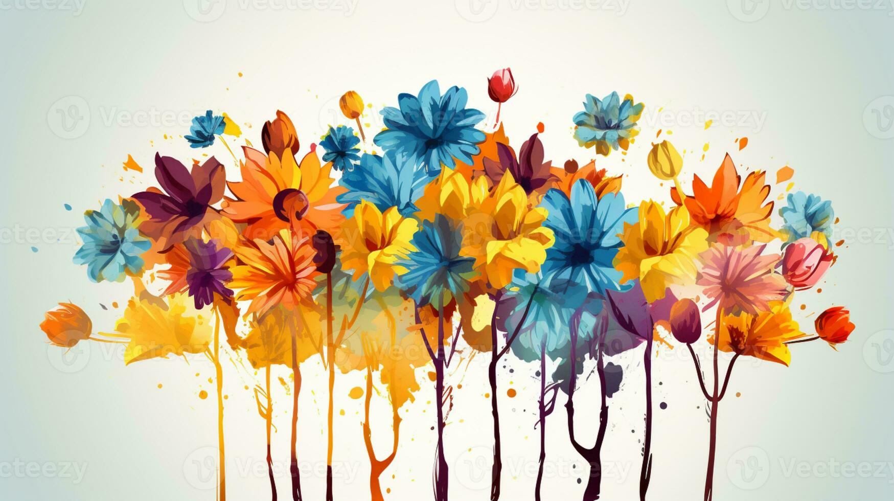 Colorful flower on background, AI Generative photo