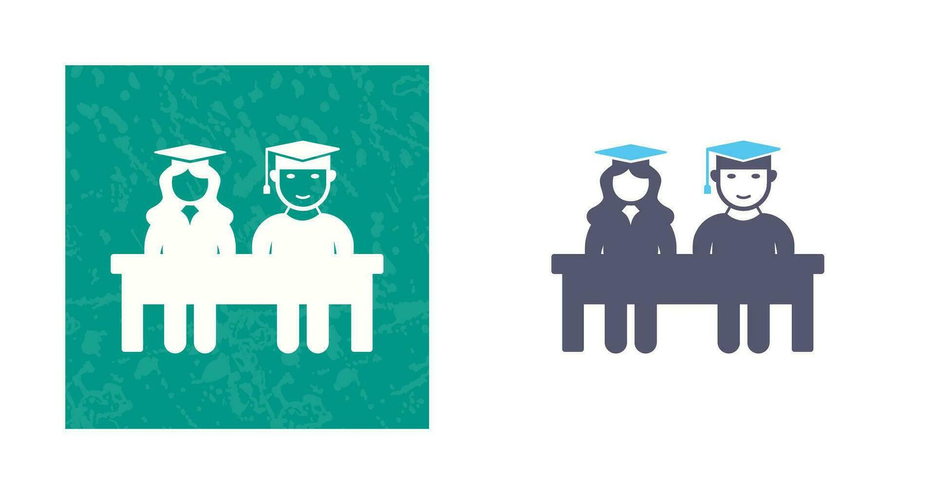 Unique Students Sitting Vector Icon