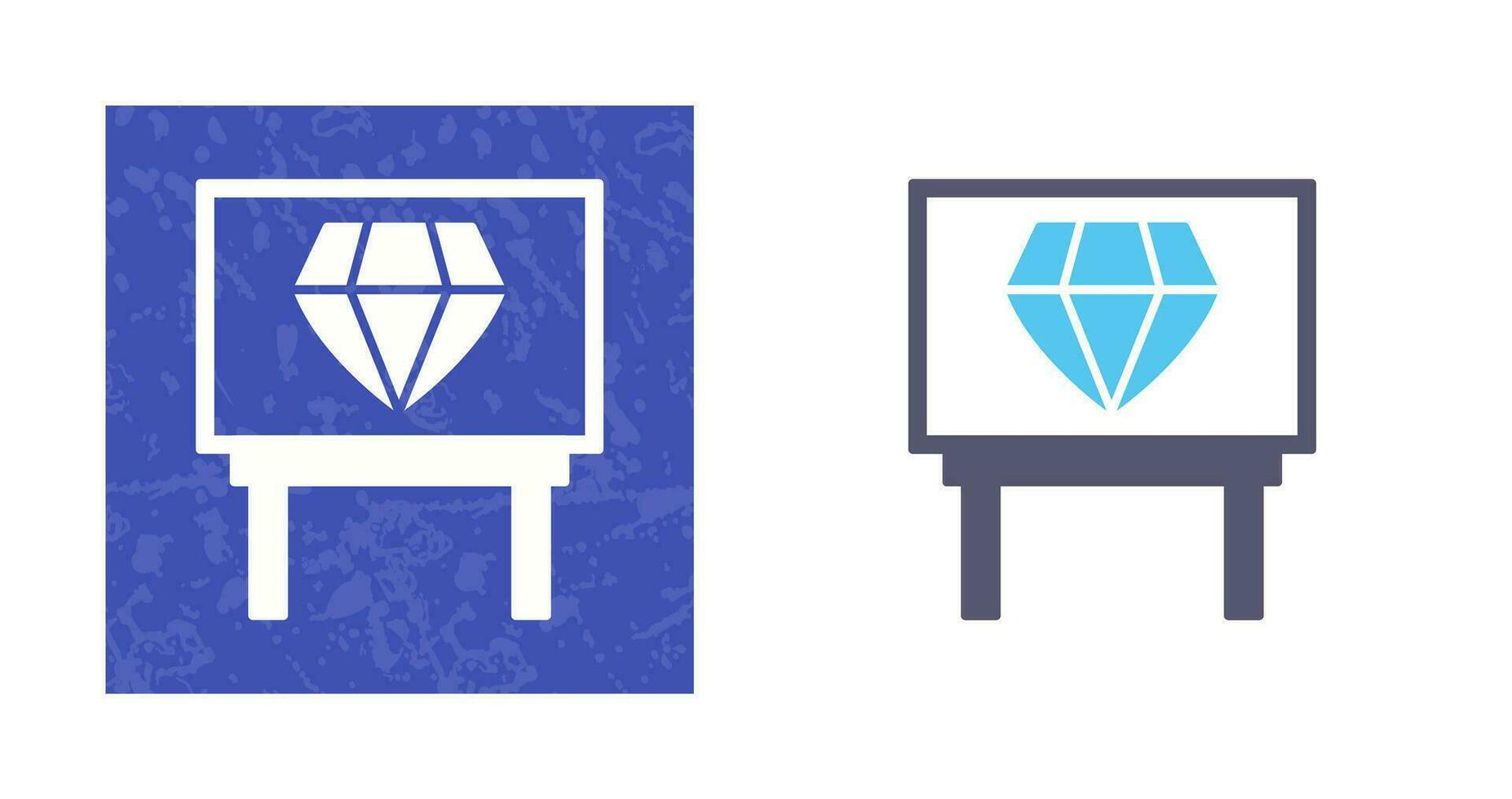 icono de vector de exhibición de diamantes