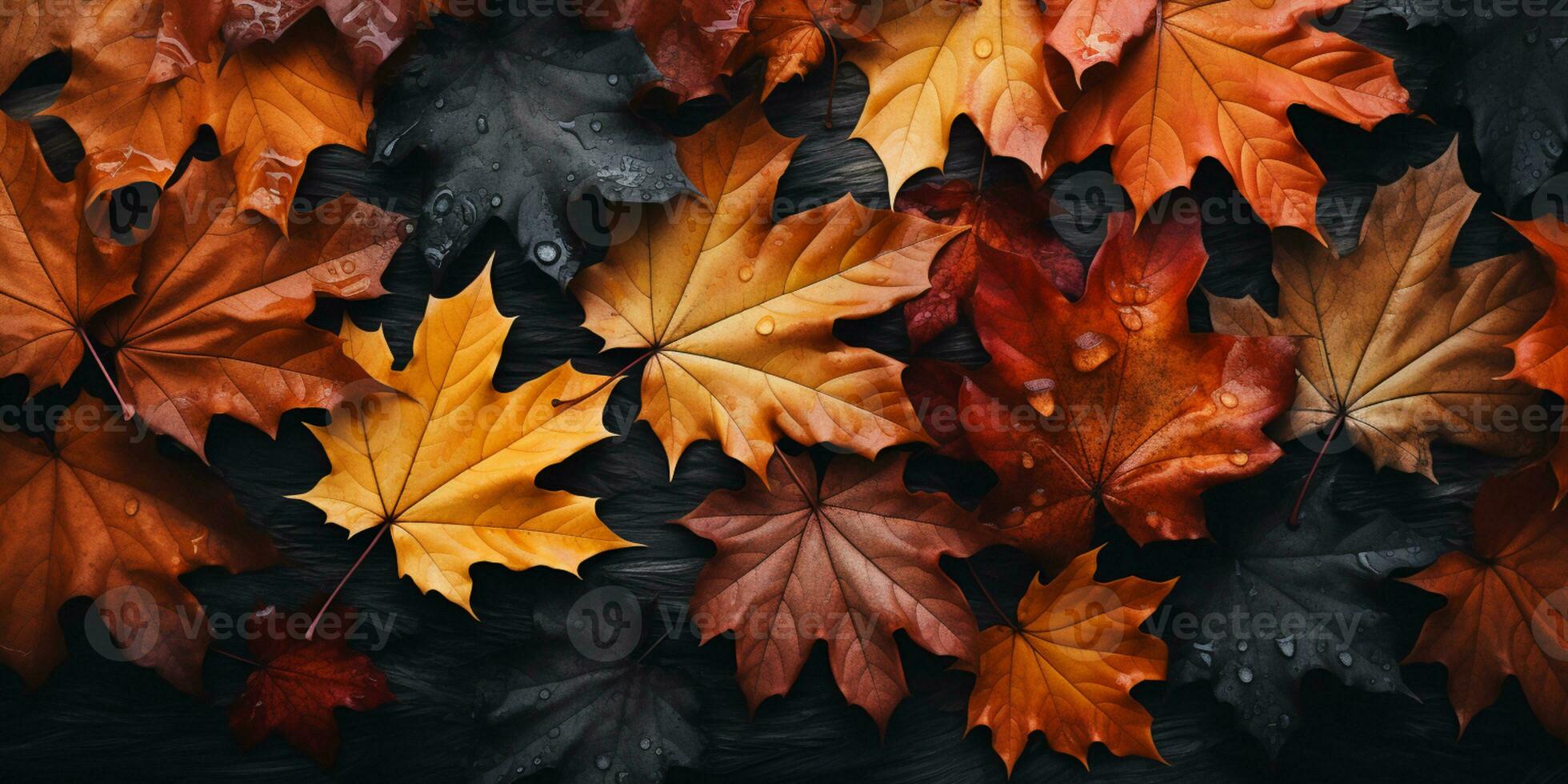 Colorful autumn leaves background, Multicolor maple leaves background. High quality resolution picture, AI Generative photo