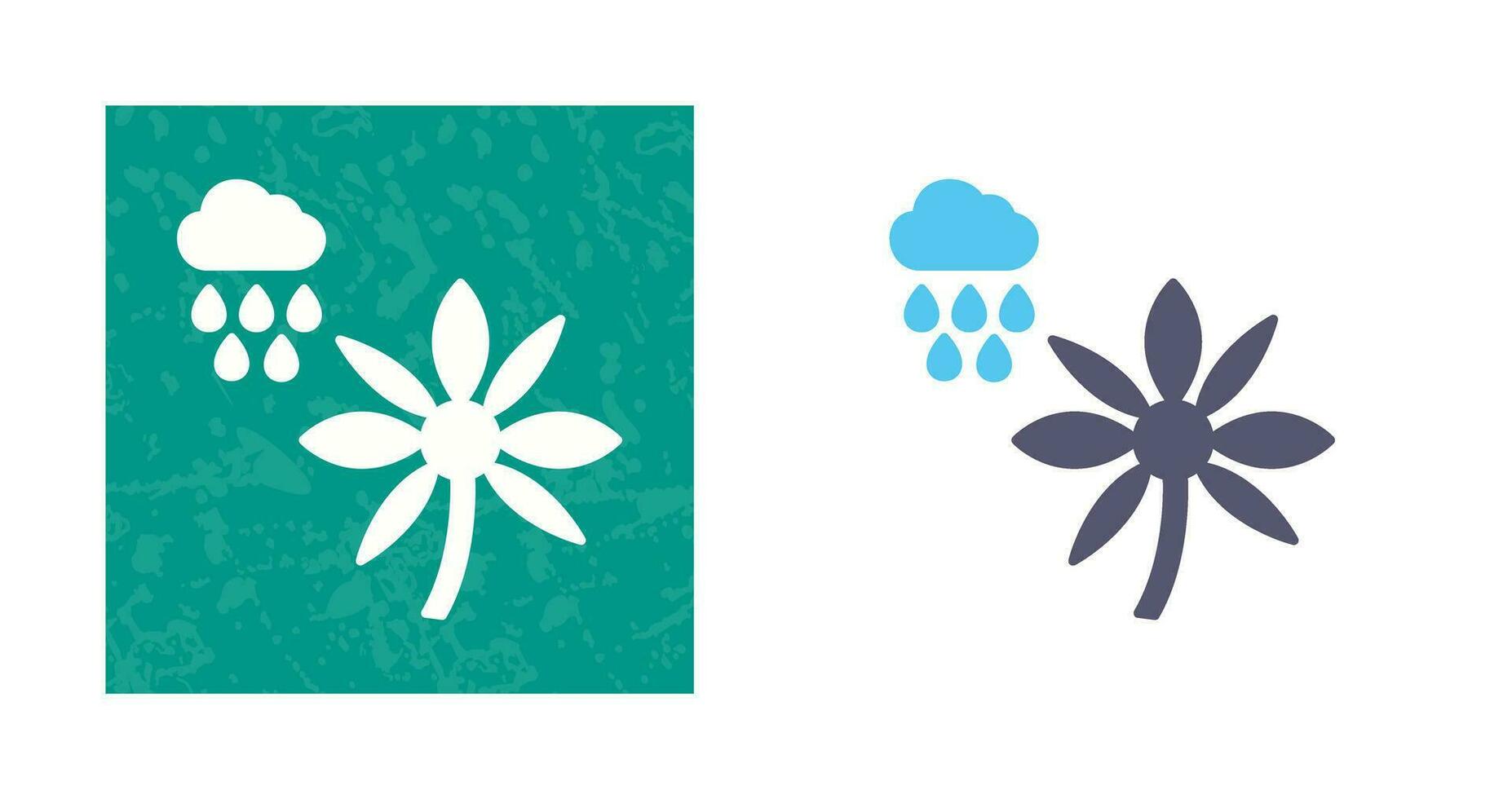 Flower with rain Vector Icon