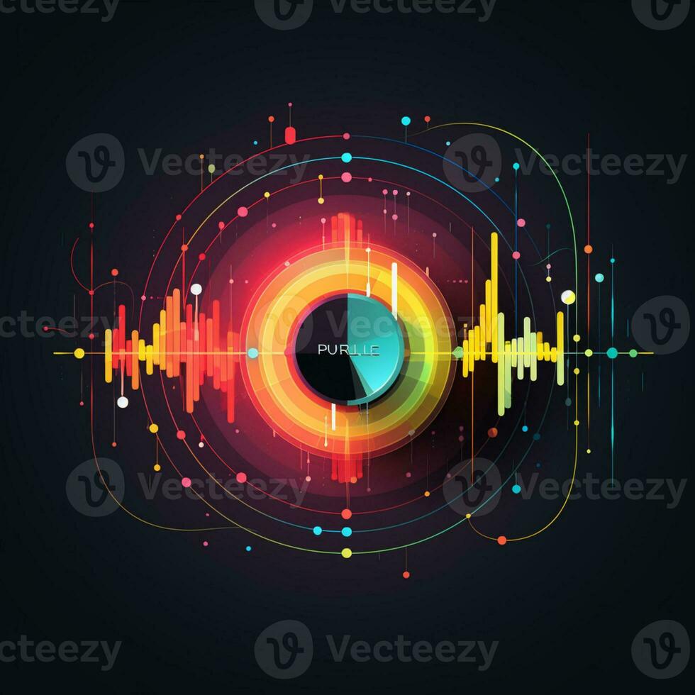 Audio frequency wave, Radio pulse curve design, AI Generative photo