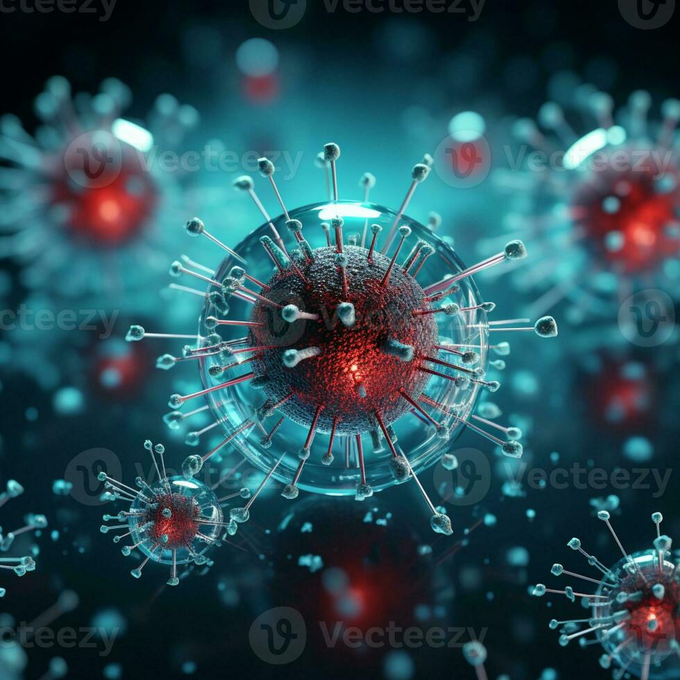 An illustration of cell immunity system, cell virus concept art, AI Generative photo
