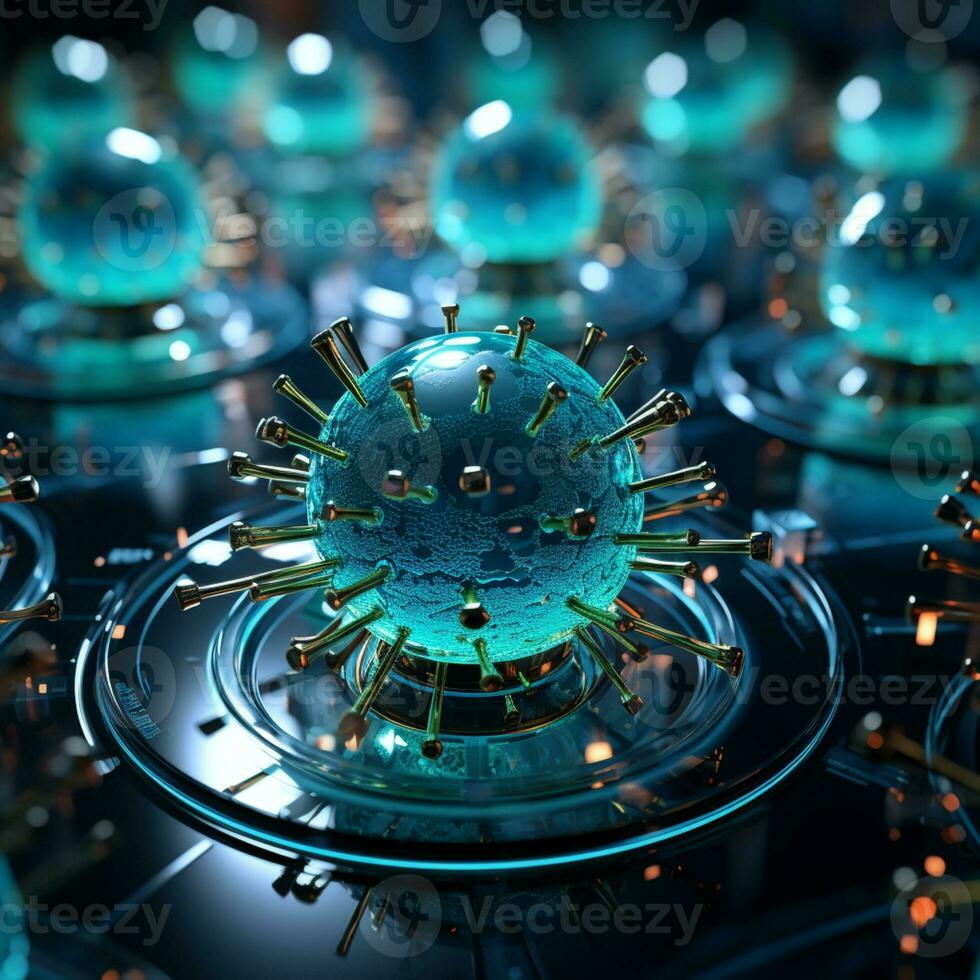 An illustration of cell immunity system, cell virus concept art, AI Generative photo