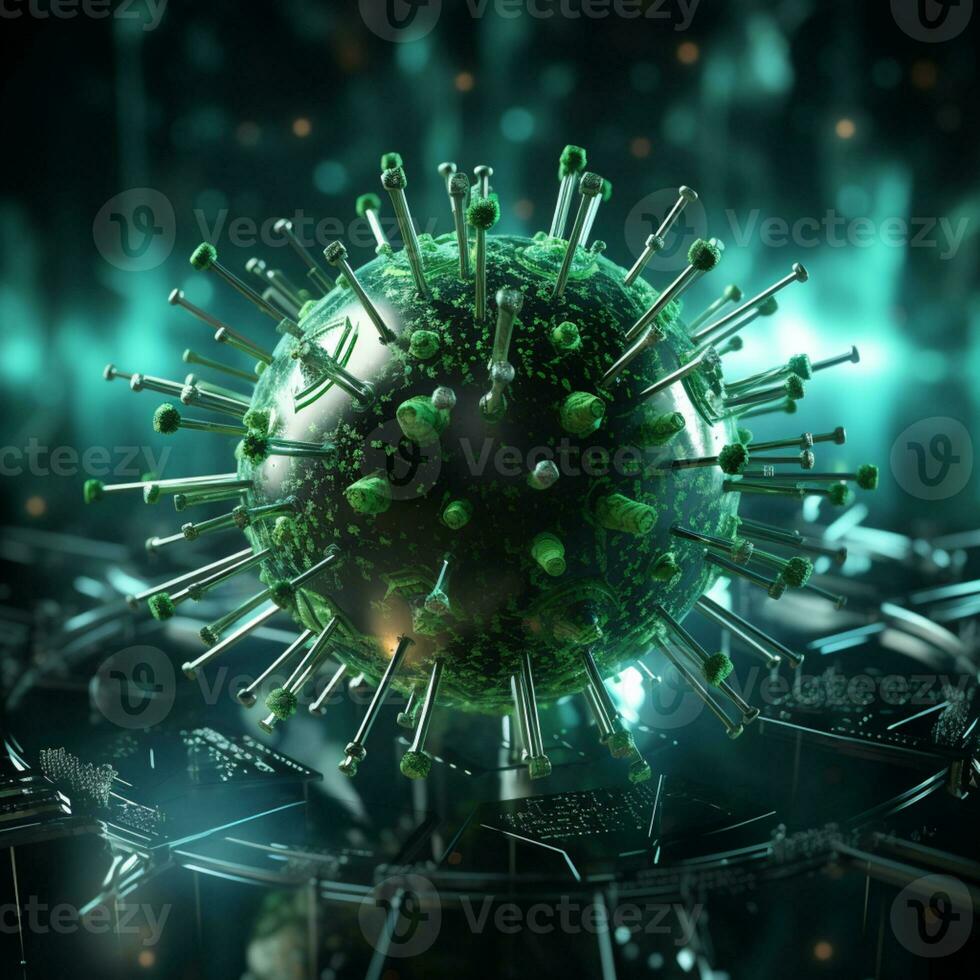 An illustration of cell immunity system, cell virus concept art, AI Generative photo