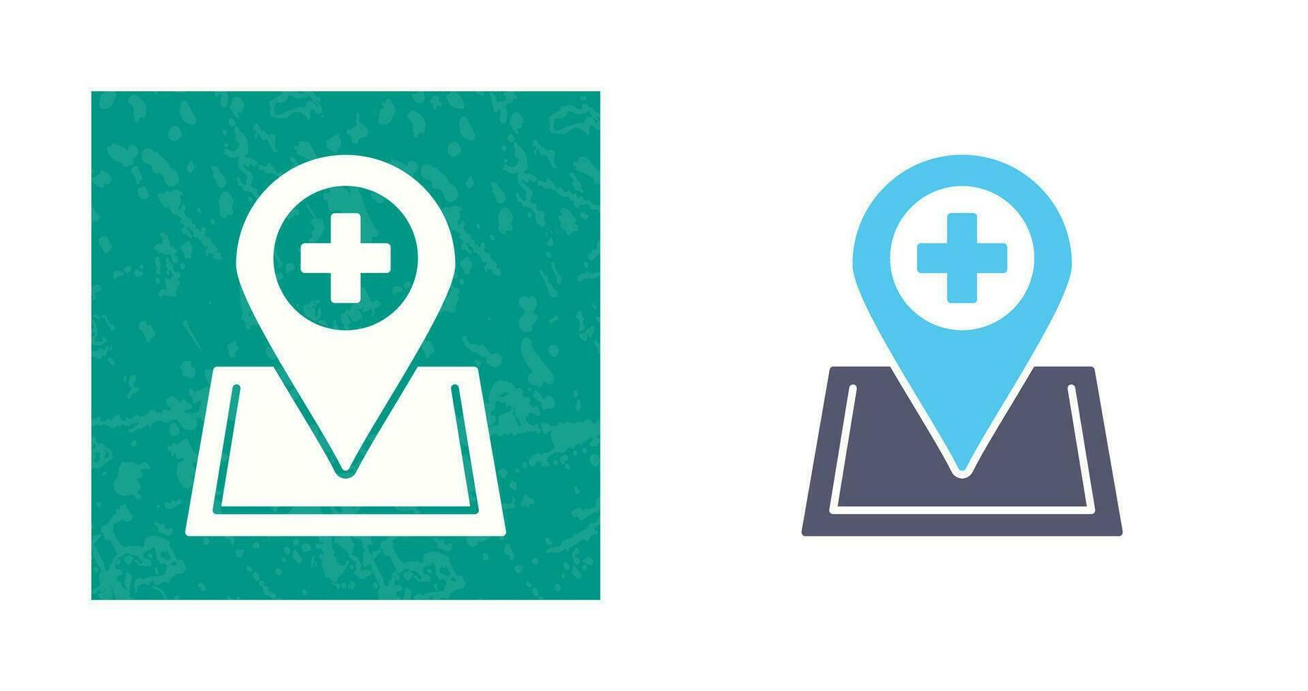 icono de vector de hospital de ubicación