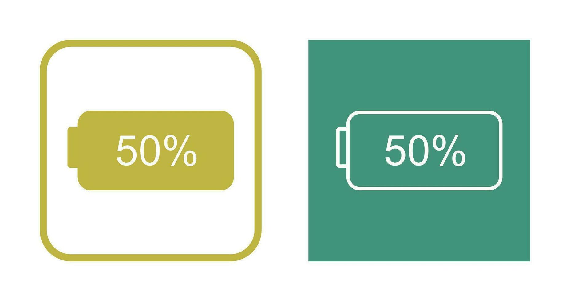 Unique Half Battery Vector Icon