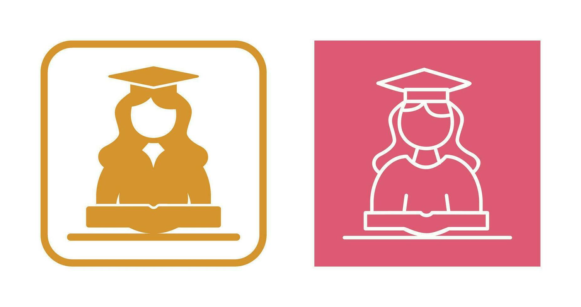 Unique Female Student Vector Icon