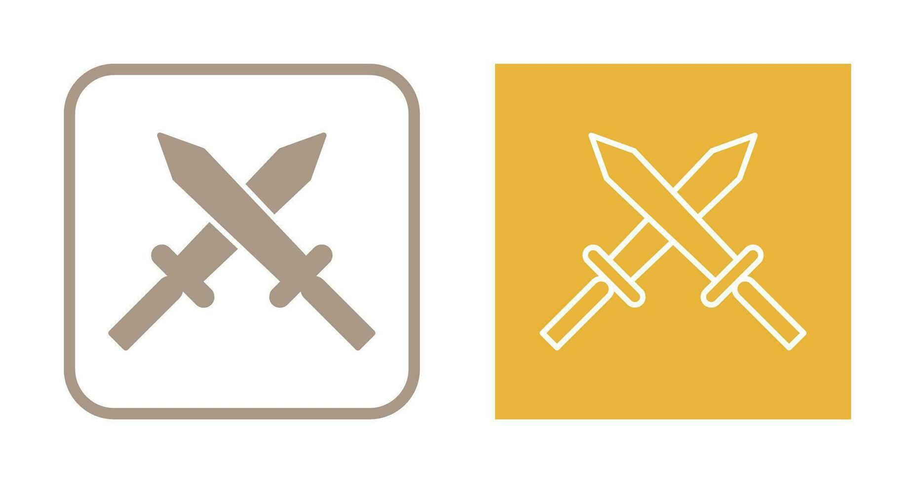 Unique Two Swords Vector Icon