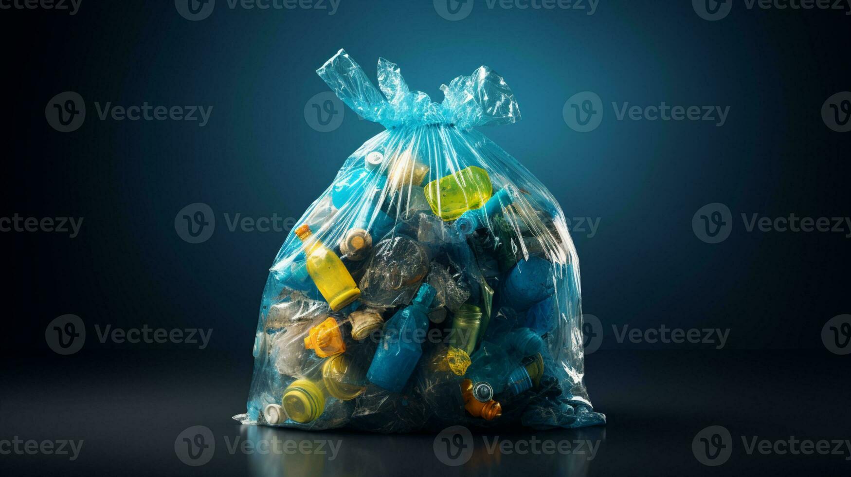 Plastic waste garbage used bottle, AI Generative photo