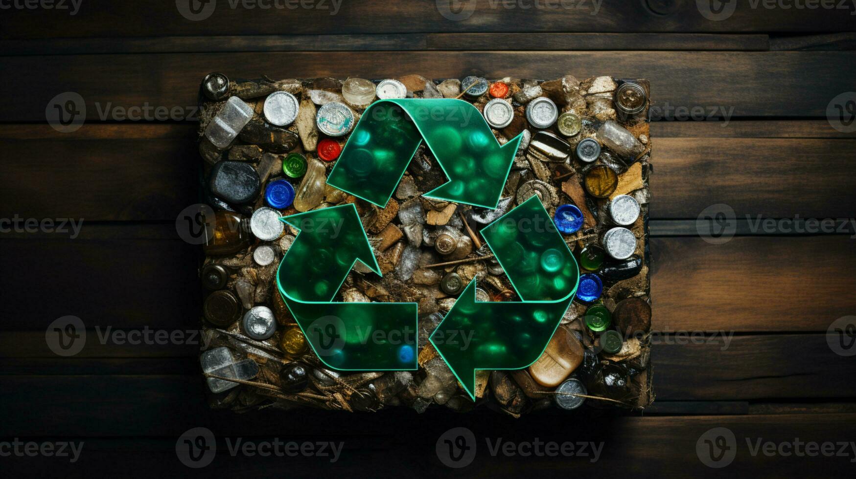 Plastic waste garbage used bottle, AI Generative photo