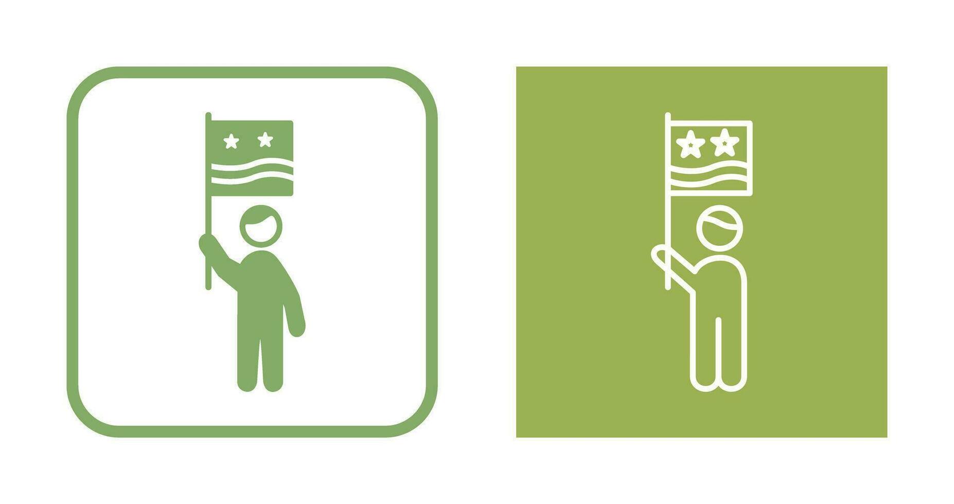 Raising Flag Vector Icon