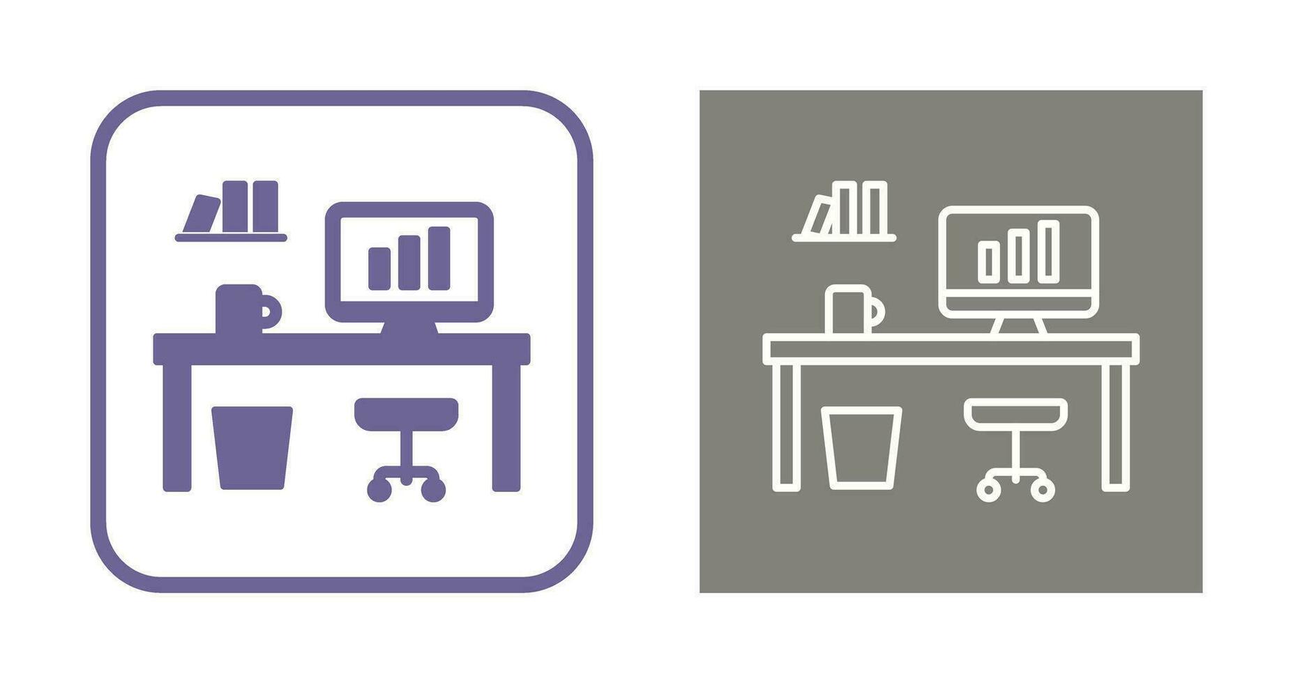 Office Desk Vector Icon
