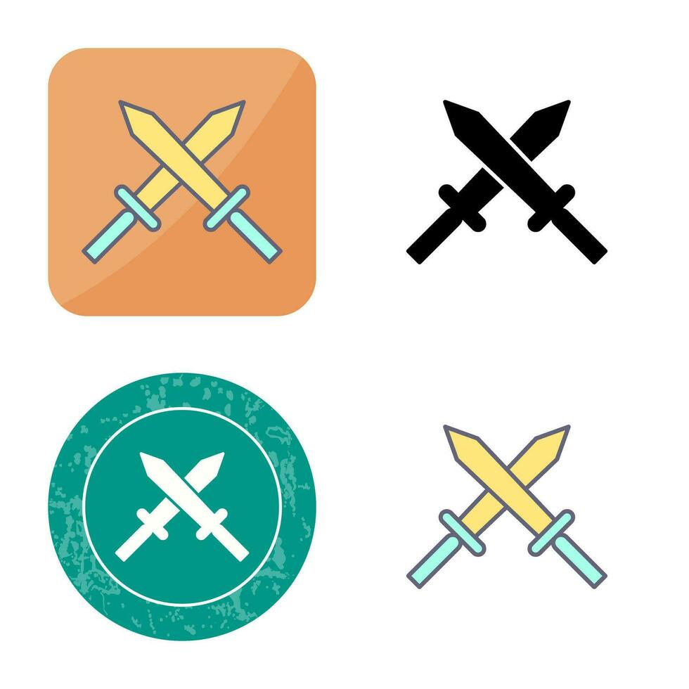 Unique Two Swords Vector Icon