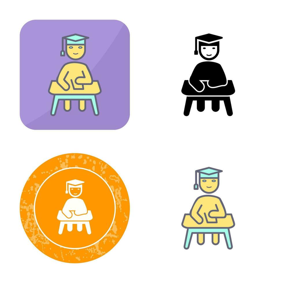 Unique Studying on Desk Vector Icon