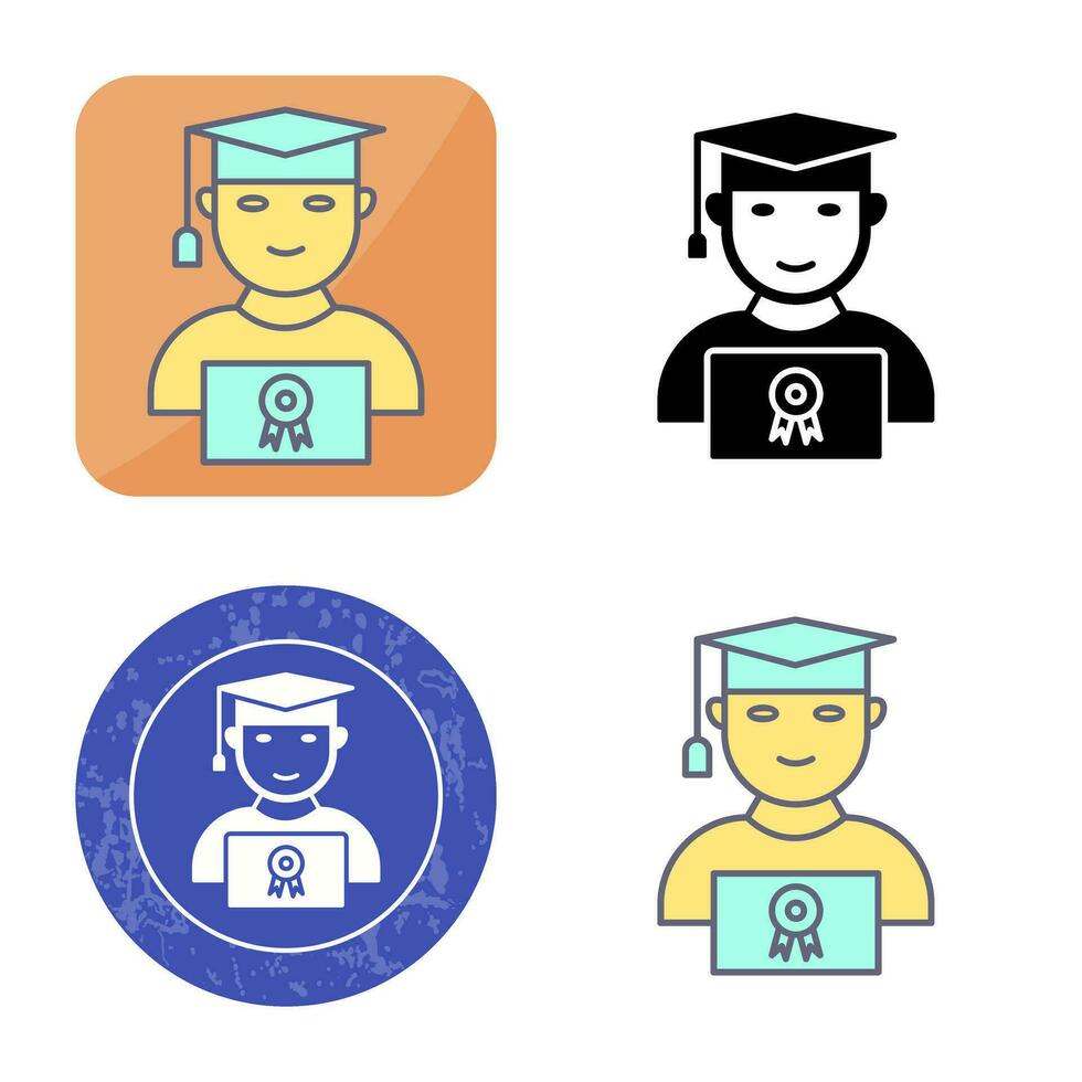 Unique Student Holding Degree Vector Icon