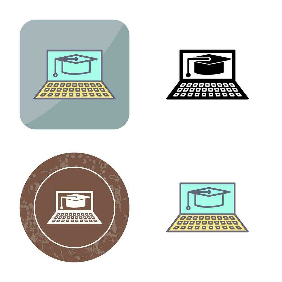 Unique Online Graduation Vector Icon