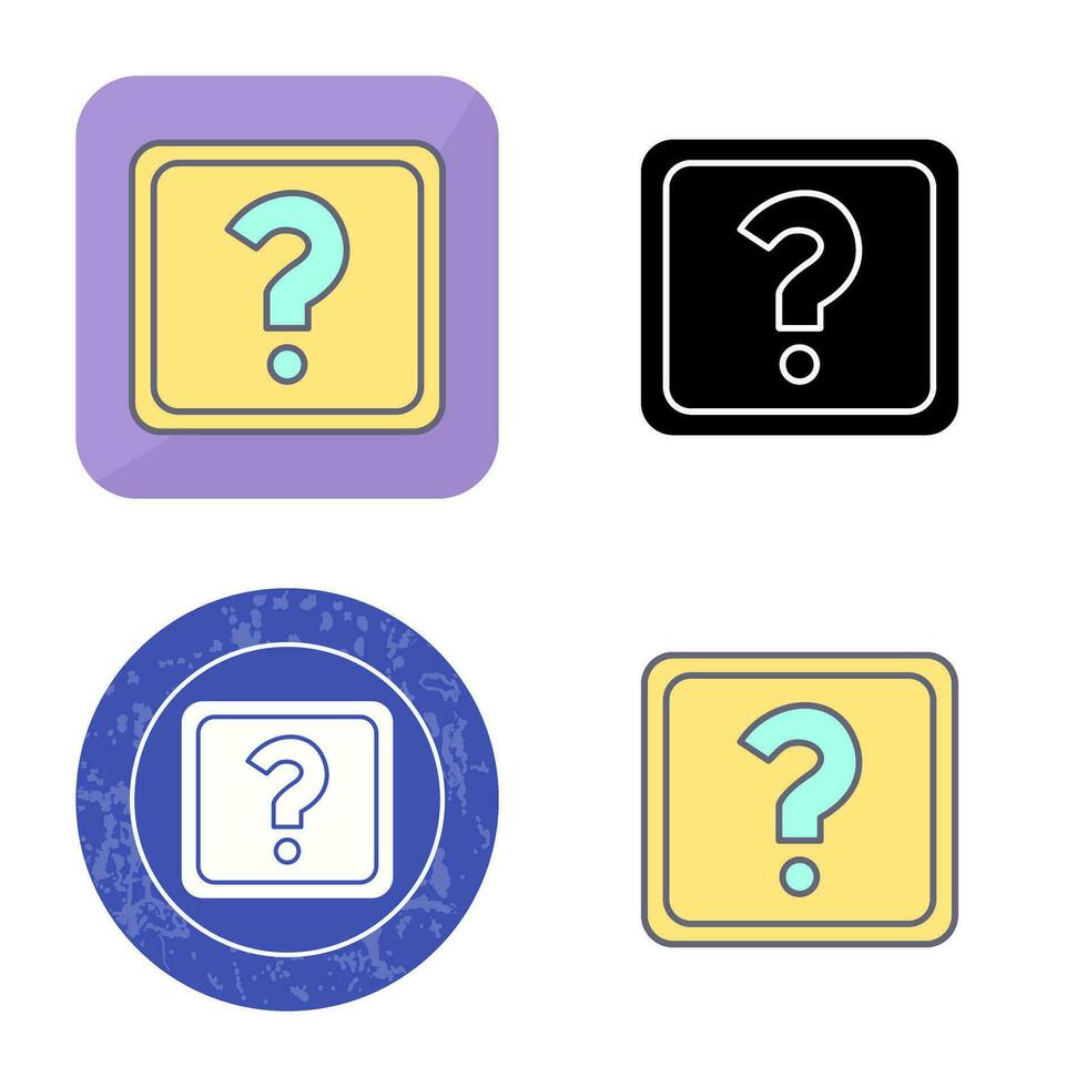 Unique Question Mark Vector Icon