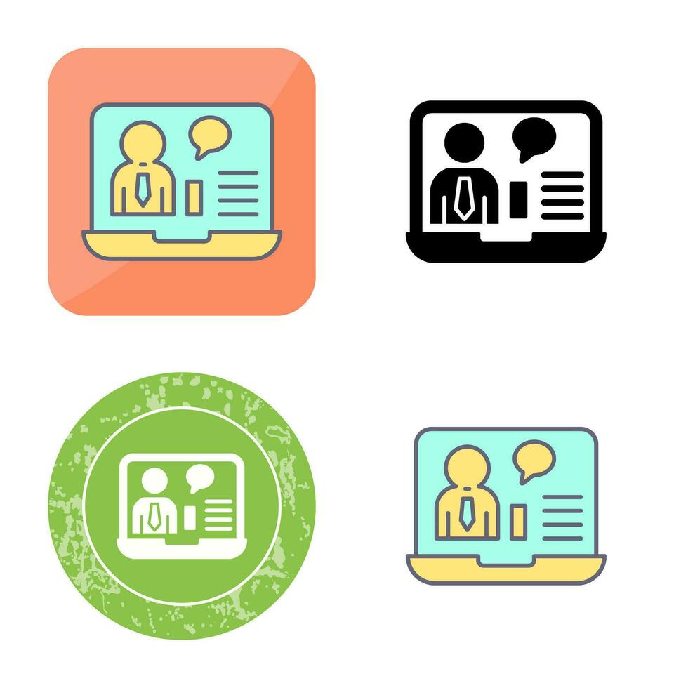 Online Job Interview Vector Icon