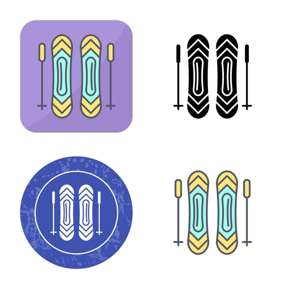 Ski Sticks Vector Icon