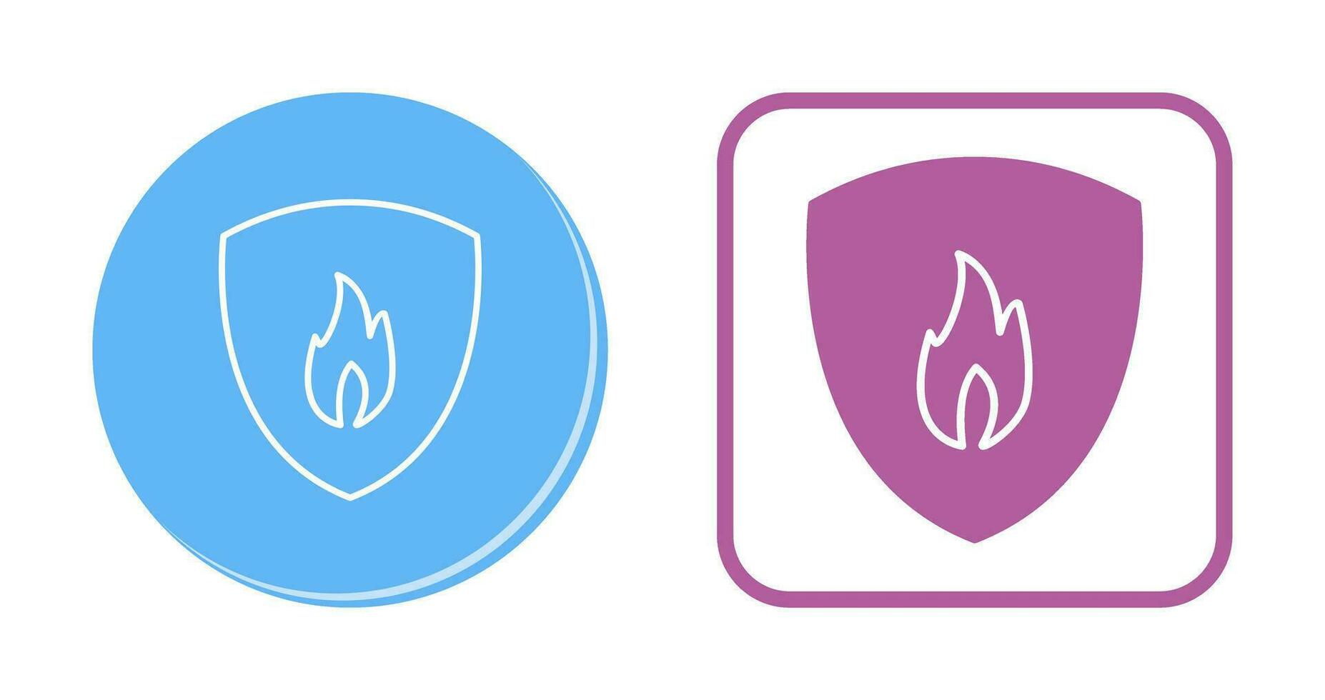 Unique Fire Shield Vector Icon