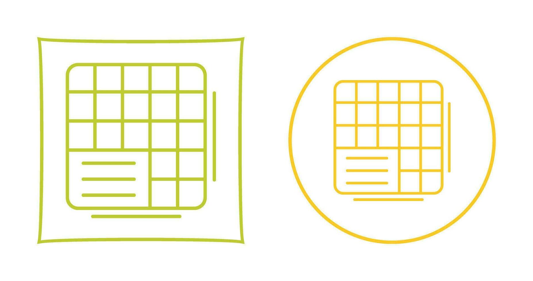 Table Data Vector Icon