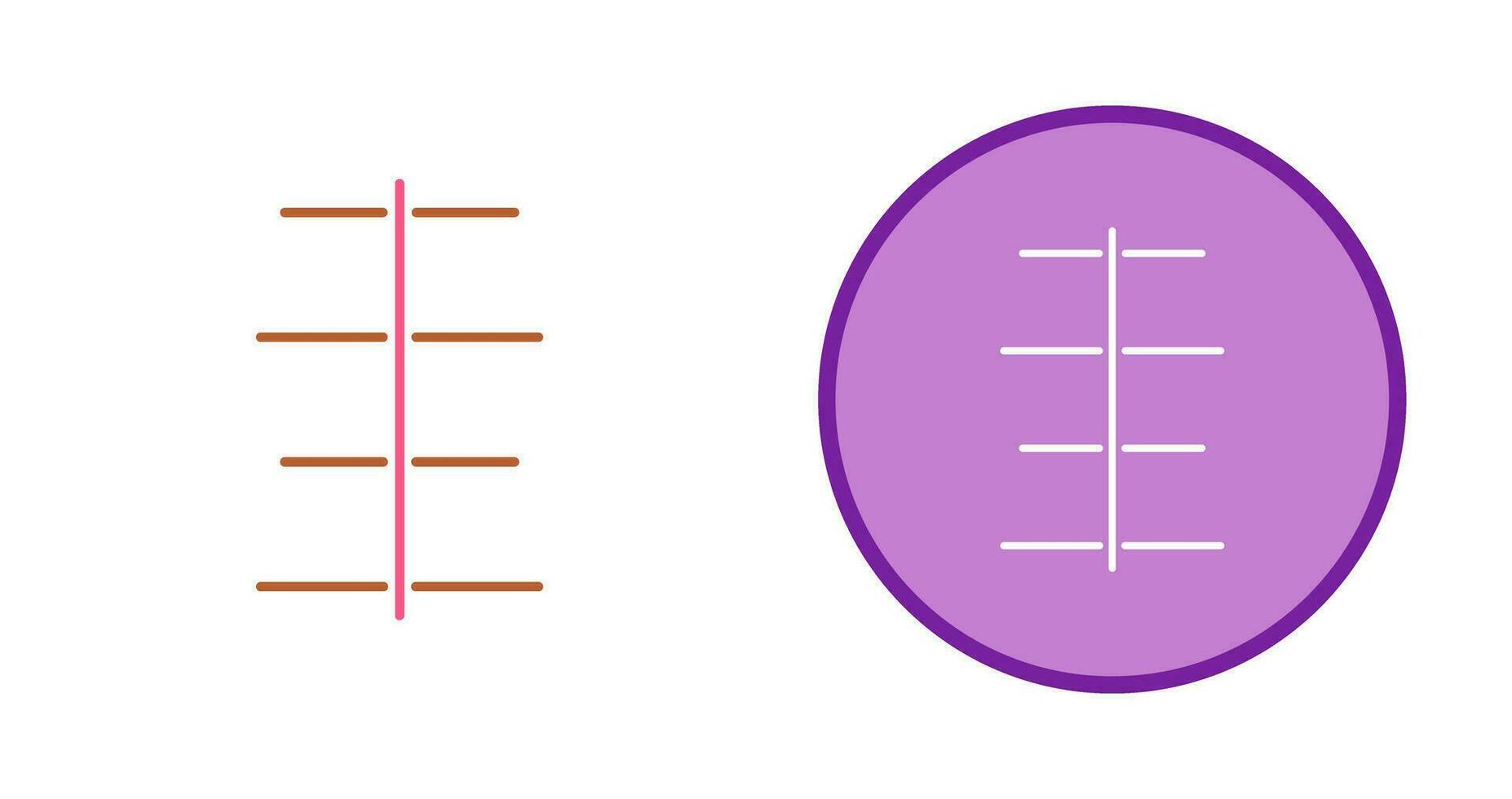Unique Center Align Vector Icon