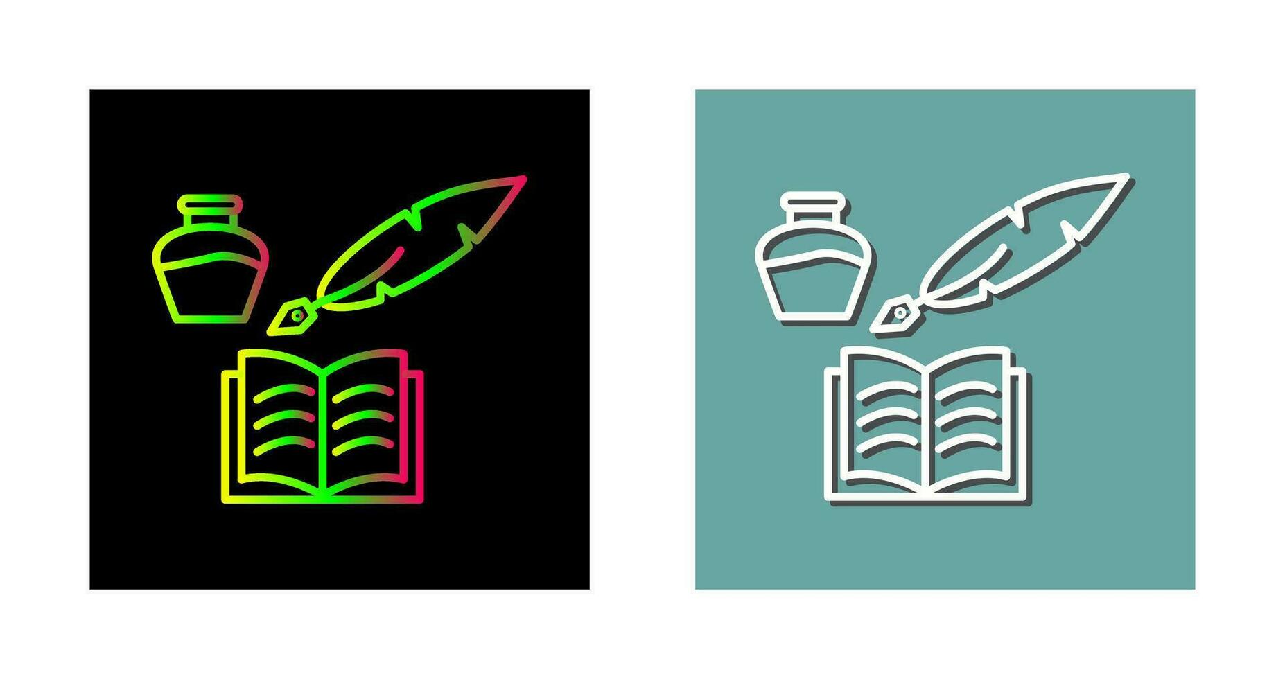 Unique Quill and Book Vector Icon
