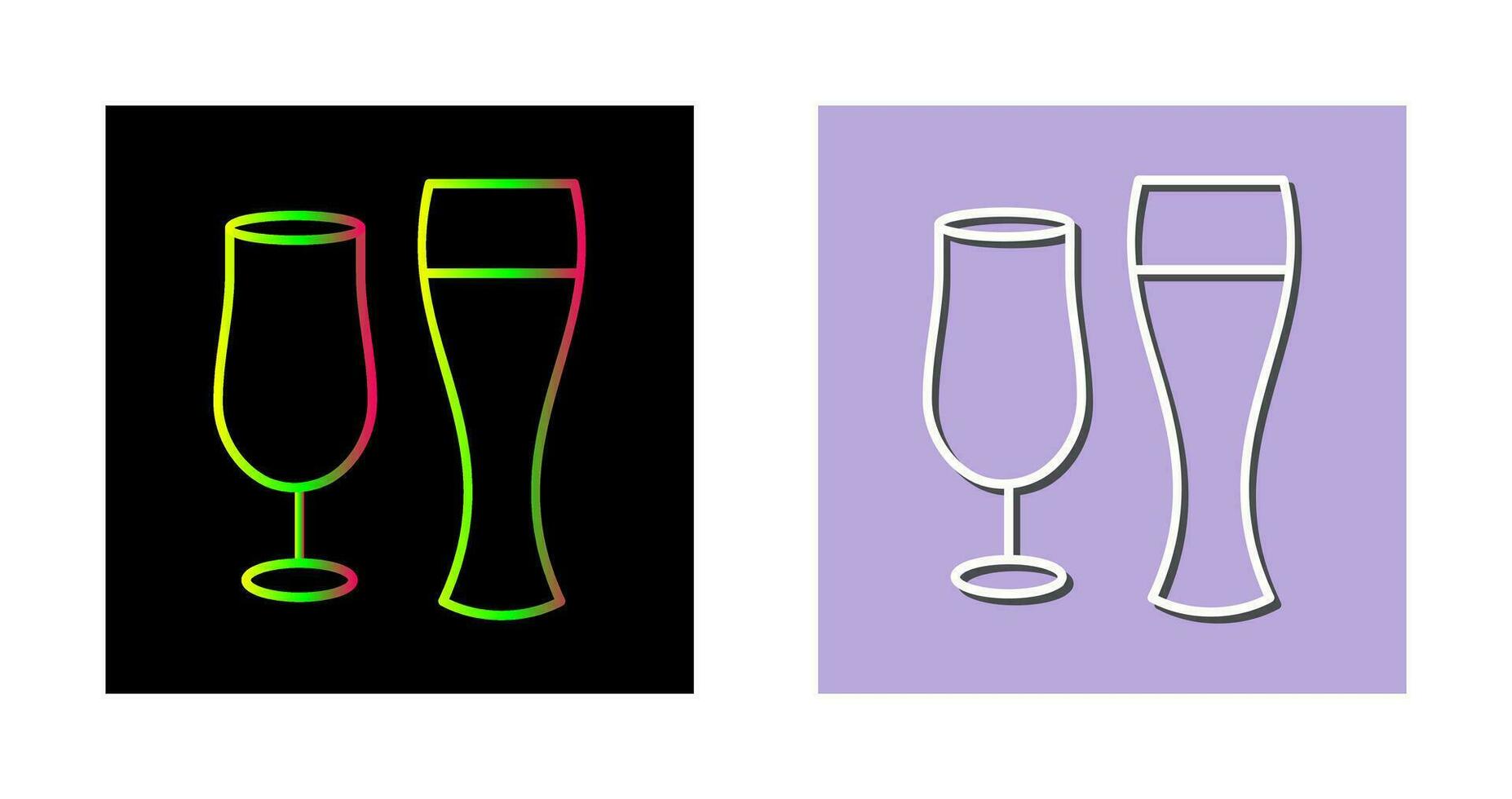 Unique Beer Glasses Vector Icon