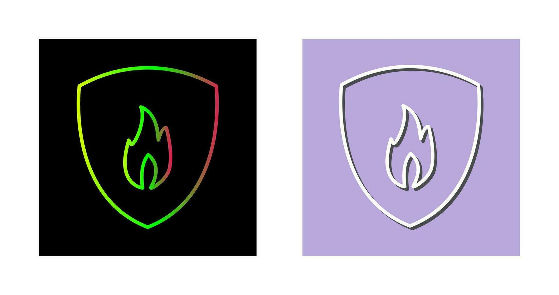 Unique Fire Shield Vector Icon