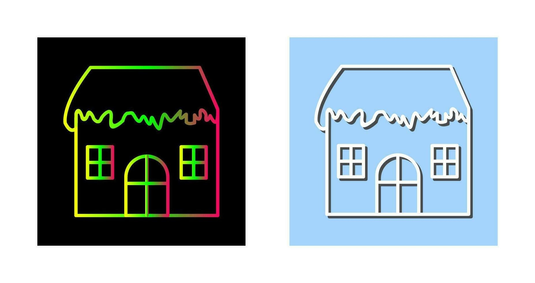 Unique House with Snow Vector Icon