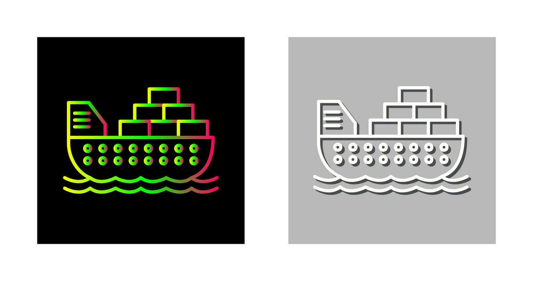 icono de vector de barco de carga