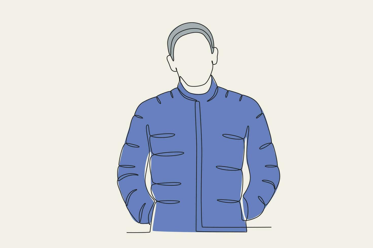 Color illustration of a man wearing a thick jacket vector