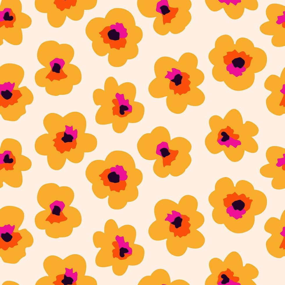 mano dibujado flores, sin costura patrones con floral para tela, textiles, ropa, envase papel, cubrir, bandera, interior decoración, resumen antecedentes. vector