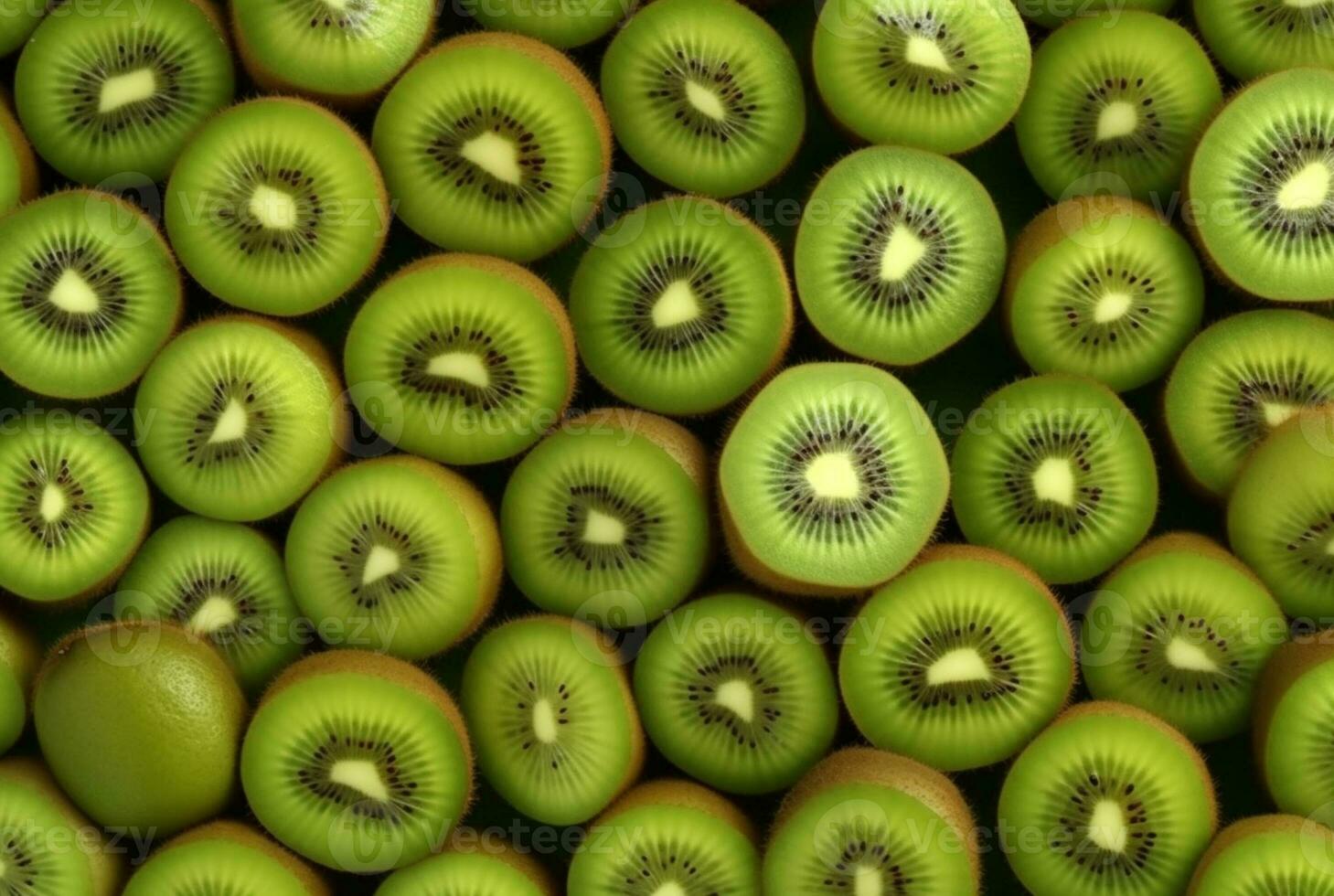 top view of neatly arranged kiwi fruit for background. generative ai photo
