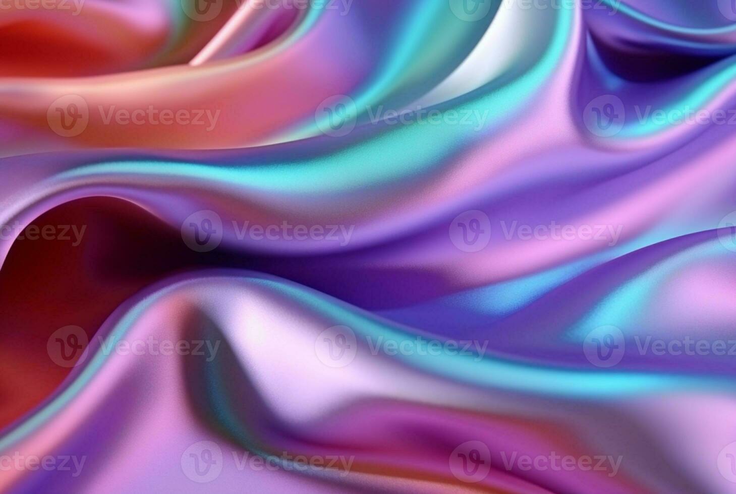 abstract background with 3d wave bright gold and purple gradient silk fabric. generative ai photo