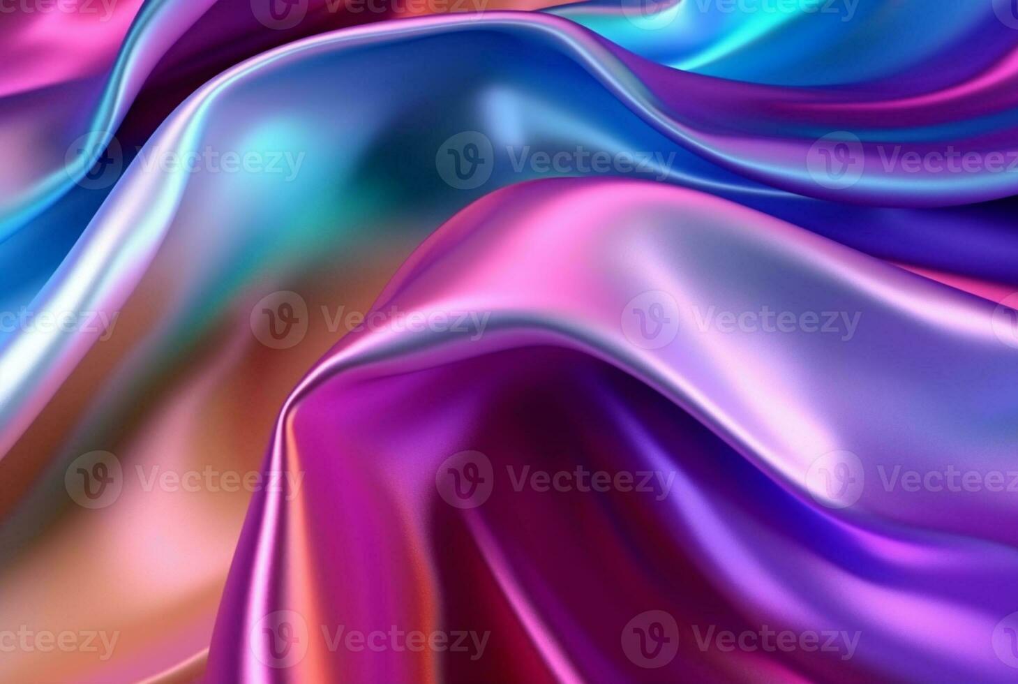 abstract background with 3d wave bright gold and purple gradient silk fabric. generative ai photo