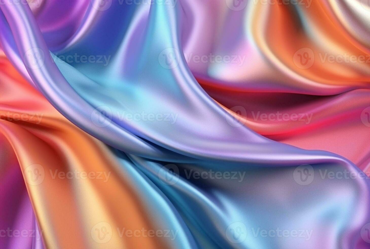 abstract background with 3d wave bright gold and purple gradient silk fabric. generative ai photo