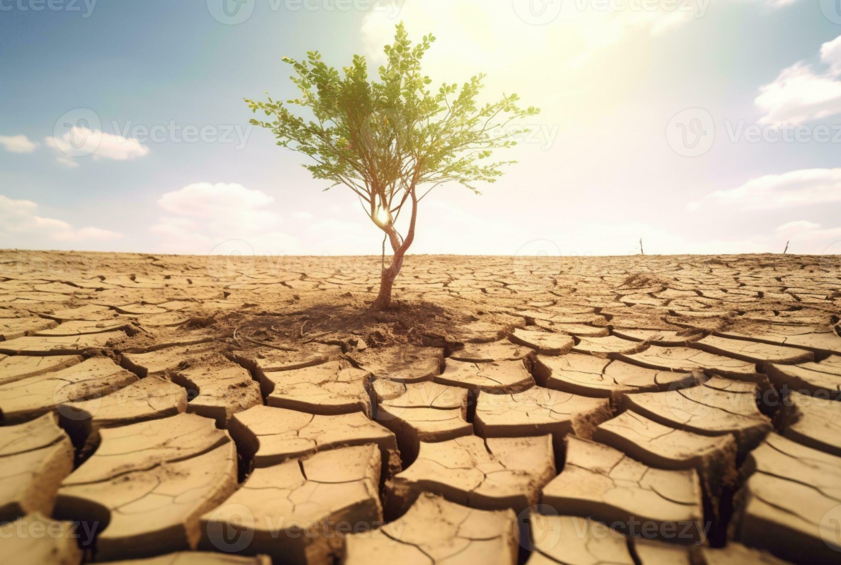 Climate Change Tree on Drought Ridden Land Generative AI 30452185 Climate Change Tree on Drought Ridden Land Generative AI 30452185